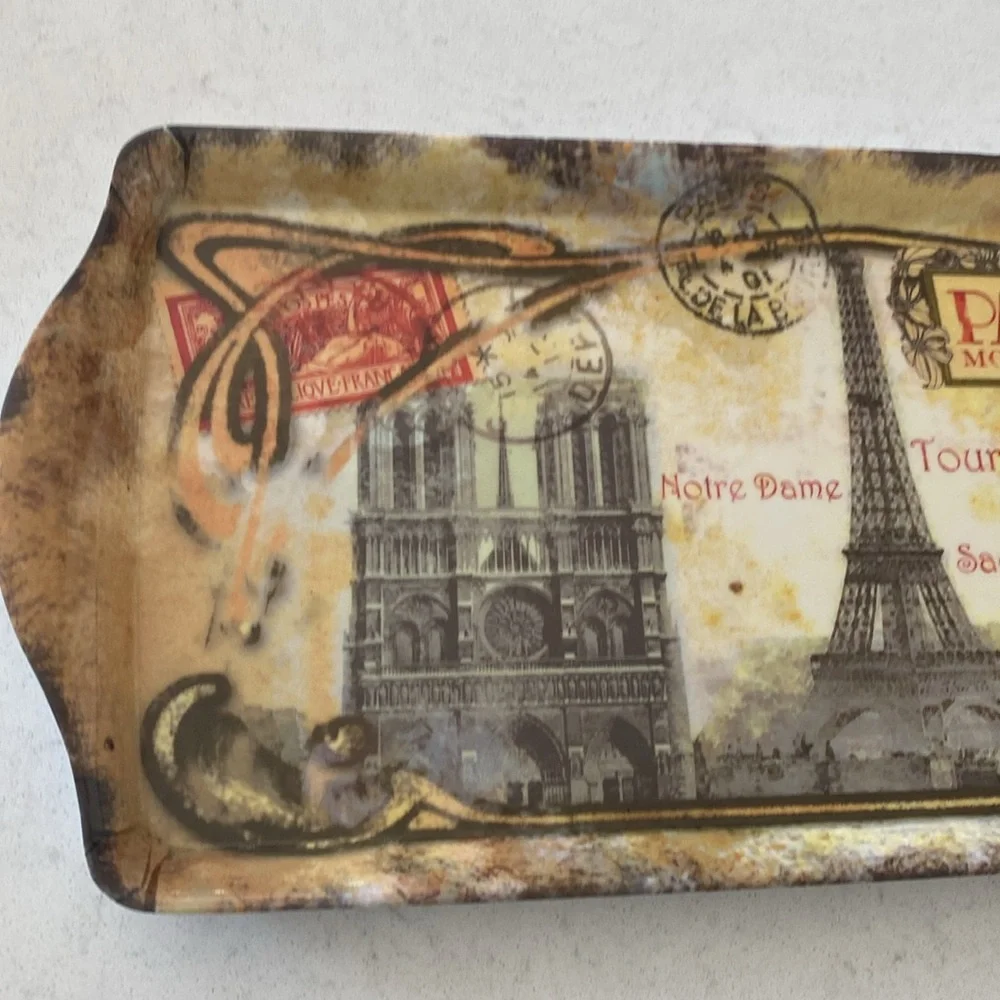 Paris Themed Brown Tray